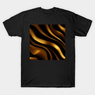 Golden Harmony: Abstract Stripes in Luxe Gold T-Shirt